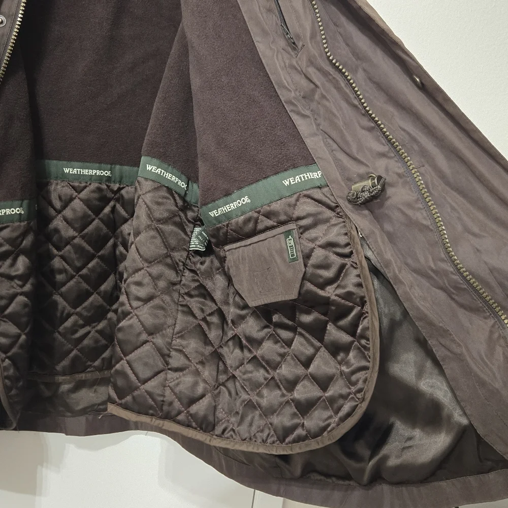 Weatherproof Faux Suede Jacket Brown XL Men’s Vintage Quilted Lining Fleece Coat - Picture 6 of 14